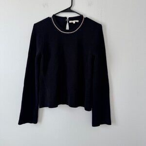 MAJE Melting Black Chain Knit Sweater